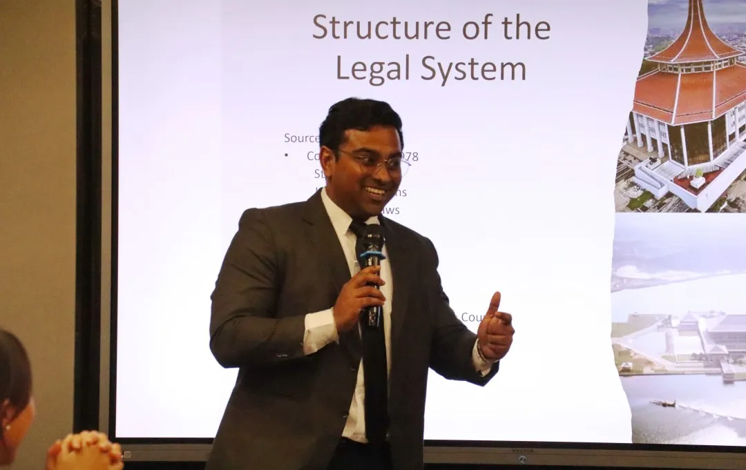 Budwin Siriwardena delivering his presentation